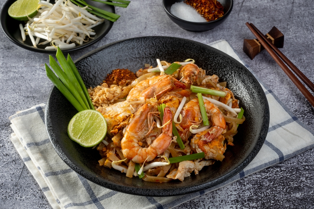 Pad,Thai,-,Stir-fried,Rice,Noodles,With,Shrimp,-,Thai