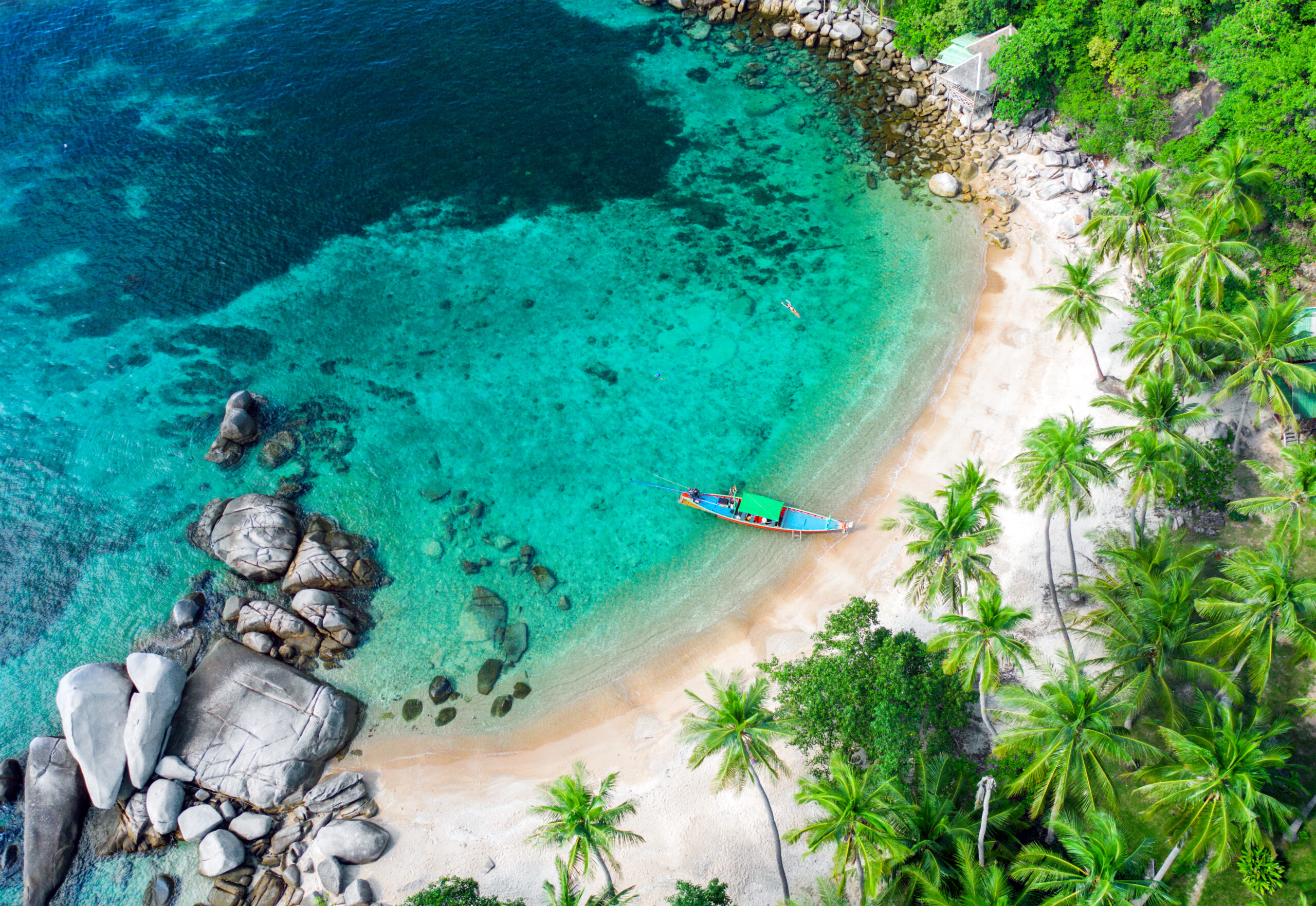 Aerial,View,Sai,Nuan,Beach,,Koh,Tao,,Thailand