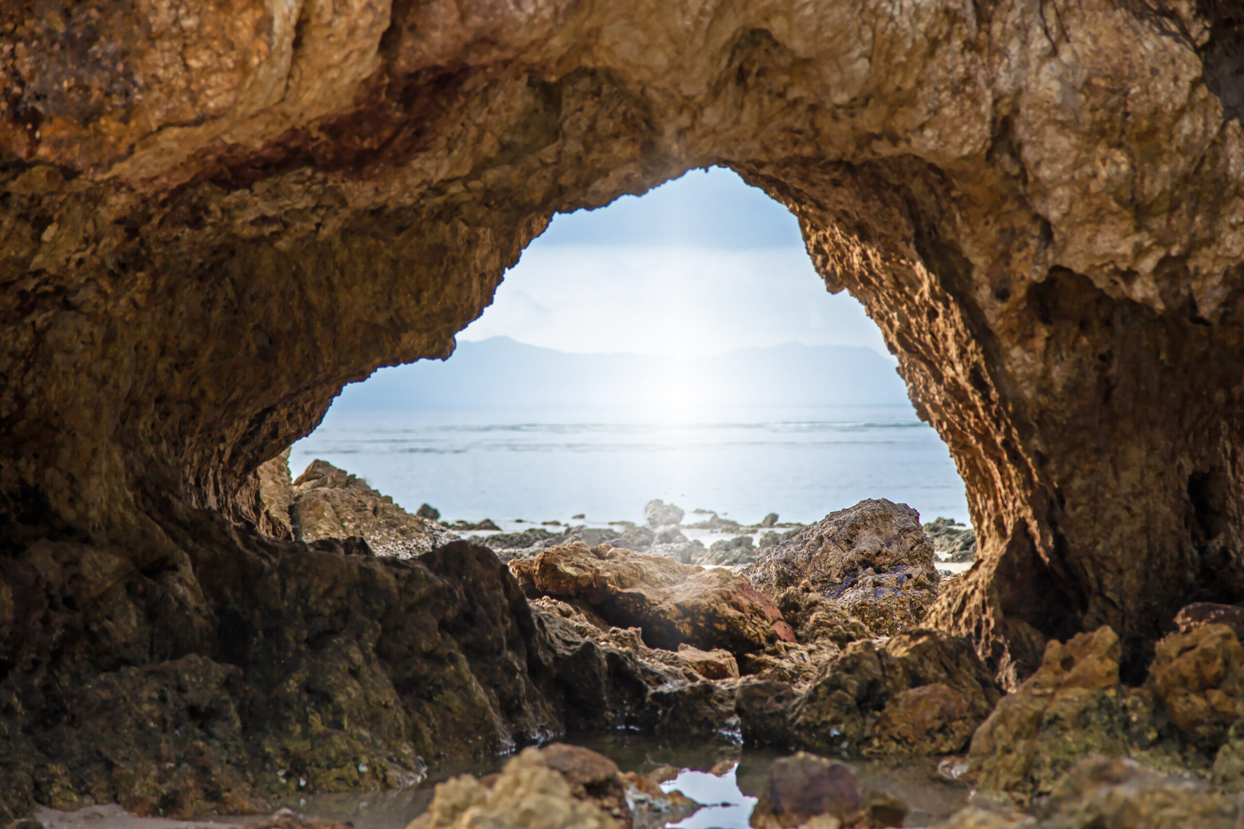 Amazing,Panoramic,View,Of,Cave,Mouth,And,Reef,On,Coast