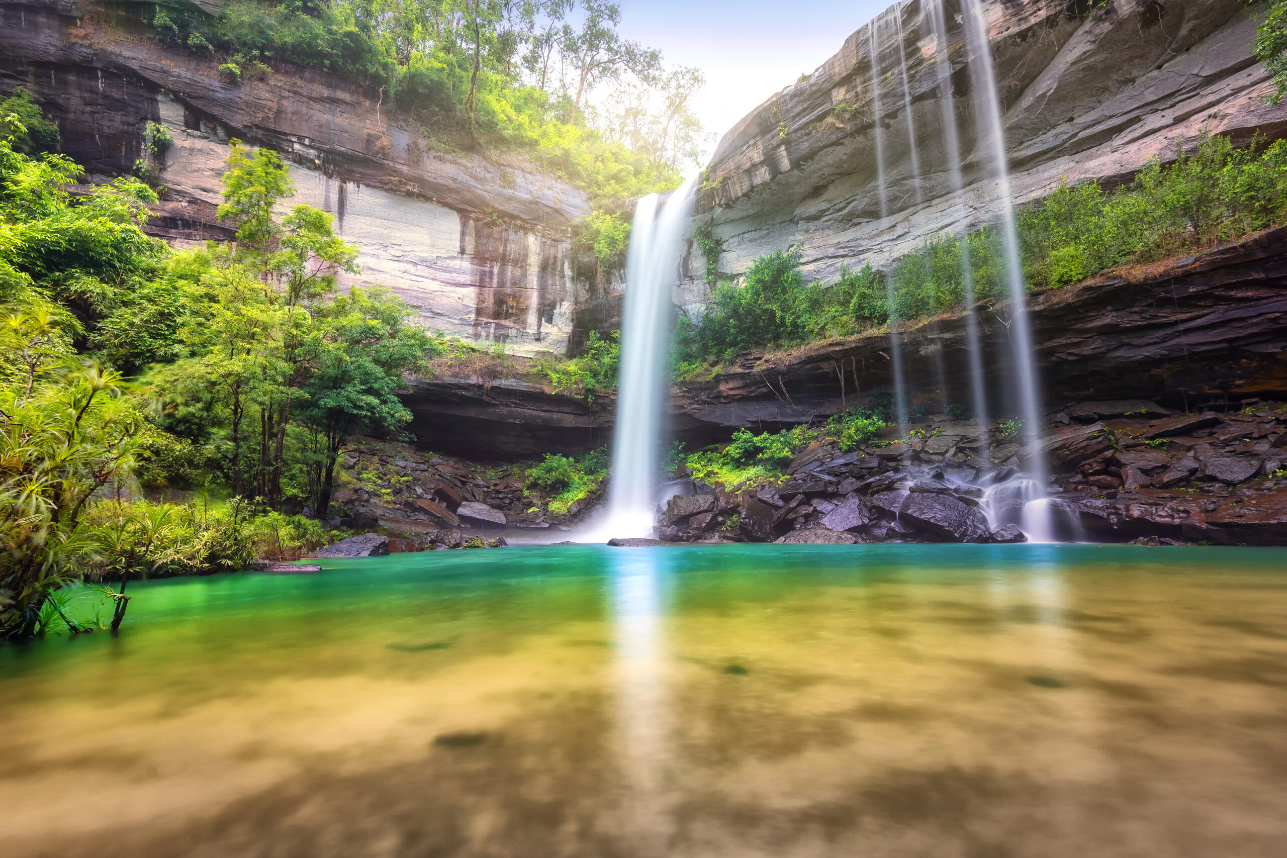 Waterfall,In,Tropical,Forest,At,Phu,Chongna,Yoi,National,Park,